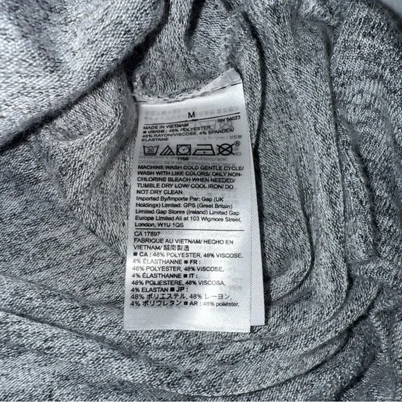 Gap Women Long Sleeve Crew Neck T-Shirt  Sweater Gray & White Sz Med - Picture 7 of 9